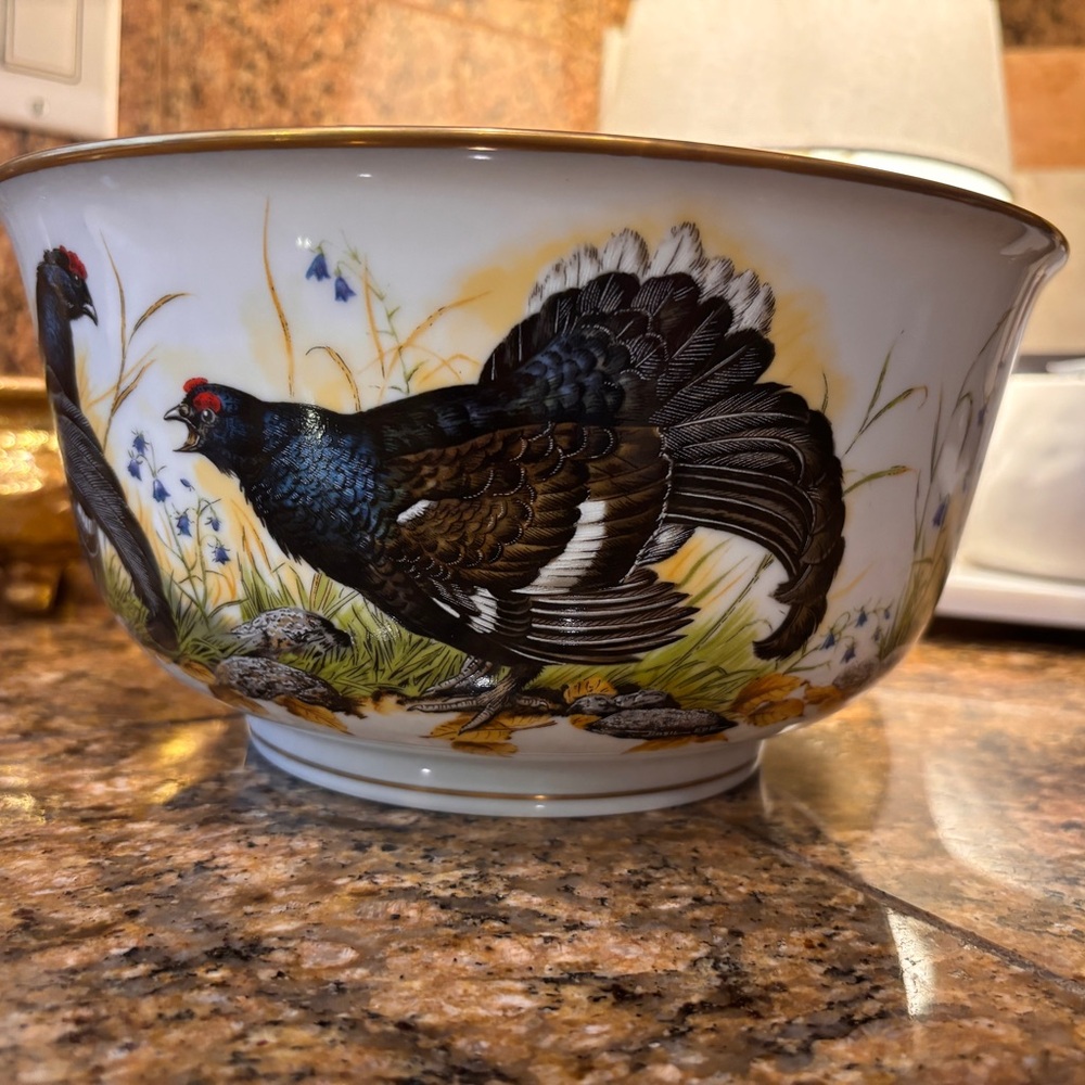 Franklin Porcelain The Game Bird Serving Bowl Basil Ede 1981 Brand New Mint